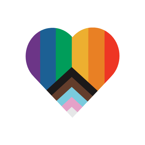 Pride flag on a heart